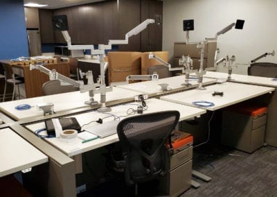 NYC new height adjustable tables and Humanscale arms