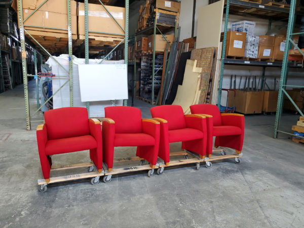 red lounge chairs