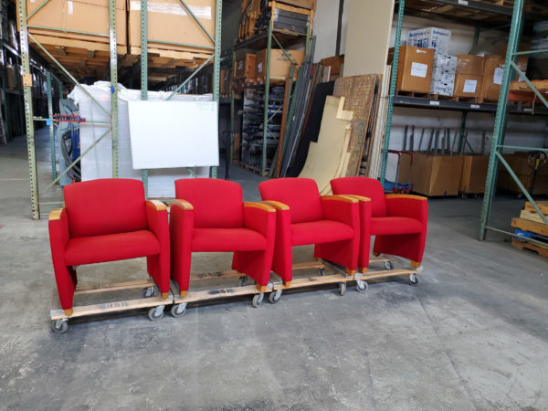 red lounge  chairs in good condition 