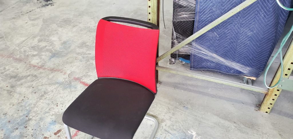 red and black guest chairs