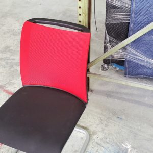 red and black guest chairs